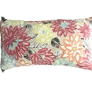 Floral Decorative Throw Pillow Rectangle 18x10x4
